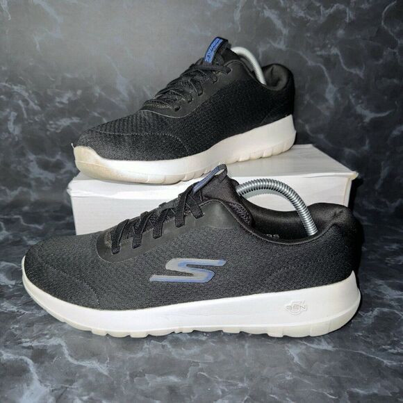 Skechers GO WALK MAX-MIDSHORE Trainers Black Slip On Shoes Men’s Size 9.5 - Picture 1 of 8